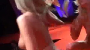 Two strippers licking pussy