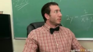 Big-tit brunette college school slut fucks teacher for good marks