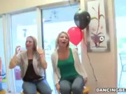 Hot Blonde BBW Sucks Cock At Wild CFNM Party