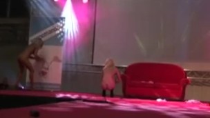 Scandal on stage with sexy horny strippers teasing