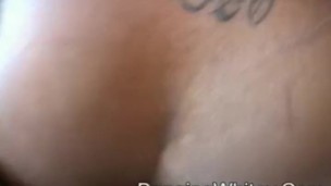 Black whore getting jizzed on