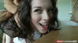 Big-booty lingerie clad babe Stoya is fucked by her man on camera