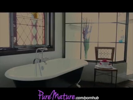 PureMature French Sexy Mom Seduced In Rose Petal Bath