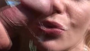 Mountain fuck fest blonde gets pounded raw outdoors
