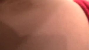 Lewd Japanese chick rubs and pokes her hairy pussy