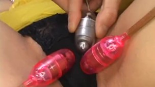 Asian beauty enjoying hot masturbation