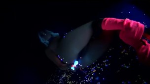 Samantha Saint gets off in this super hot black light solo
