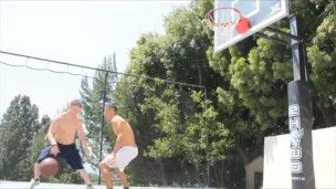 ManRoyale College Dude Shoots Hoops and Sucks a Big One