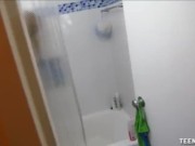 Hot Babe Fast Handjob In The Bathroom