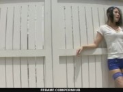 Dirty play with a neighbour leaves Yui Komine with a stretched cunt