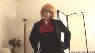 Redhead Milf Enjoys Stroking A Cock