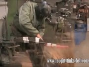 Cute blonde gets a full hardcore pussy service at her local garage