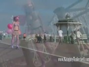 Rollergirl Tinkerbell licks and fucks strangers sticky lollipop in park