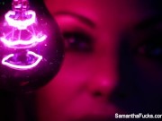 Samantha Saint black light lesbian fun