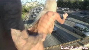 Real Public sex! fucking on an overpass!