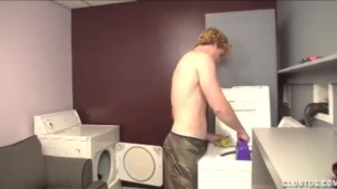 Double Handjob In The Laundry Room