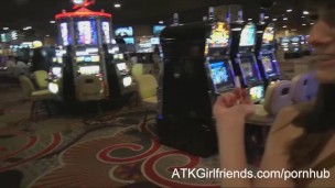 You cum on Chloe Skyy's chest AND hands in this POV hardcore Vegas vacation