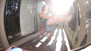 Curious Clover Voyeur Balcony Masturbation