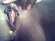 My wet, horny, pussy being shown off after I came. POV.