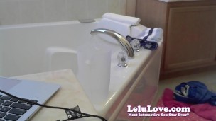 Webcam girl is sick but relaxes in bubble bath