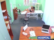Fake Hospital Busty beautiful patient has her big breasts oiled and examine