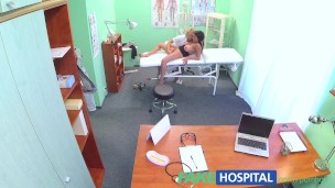 Fake Hospital Busty beautiful patient has her big breasts oiled and examine