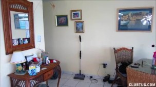 Naughty sex bomb home handjob