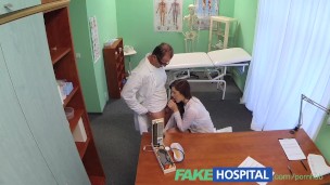 FakeHospital Sexy graduate gets licked and fucked on doctors desk for a job