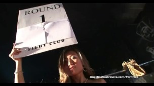 Angelina Castro takes on Nat Turner Big cock in a Fighting cage!