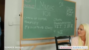 Blonde teacher Summer Brielle fuck in classroom