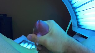 Tanning bed cumshot