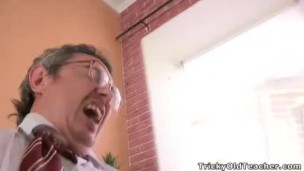 Augustina gets a faceful of cum from her teacher