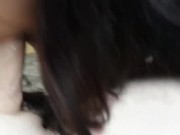 Daisy Dabs POV gives blowjob while smoking bong and gets facial 15/16