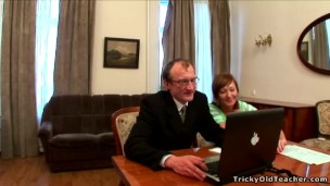 Tricky Old Teacher - Sexy schoolgirl rides her teacher's
