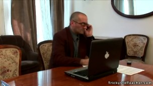 Tricky Old Teacher – Hot pigtailed brunette
