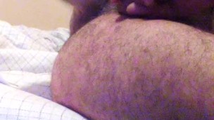 Guy rams himself until cum