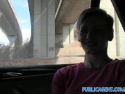 PublicAgent Short haired women fucks stranger for cash in his car