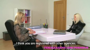 FemaleAgent. Beautiful blonde fucked hard with a strap on