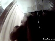 Leya Falcon takes a camera with her into the shower