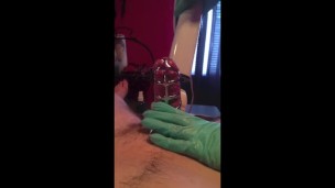 Mistress makes me cum in a cock cage