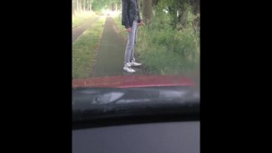 Pissing in Public on a Car