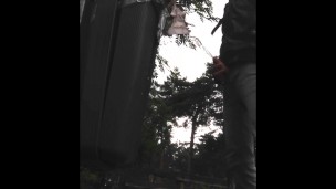 Pissing in Public against a Dustbin