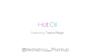 Hot blonde Tasha Reign oiled body massage