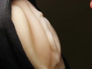 shooting cum load on toy pussy