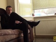 Ginger slut Sabrina Jay gets throated and coated with cum 1/16