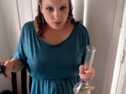 Milf takes bong rip