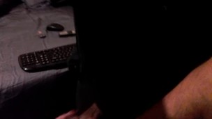Man cums all over himself!