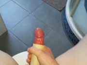 Masturbation Quickie Cumshot + Slow-Motion