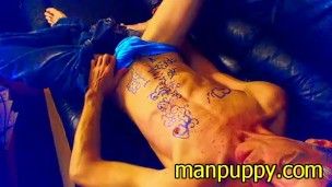 Manpuppy - Gay DILF Body Drawing Fetish and Cum