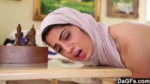 Dagfs - Arabic Chick Nadia Ali Tastes White Cock